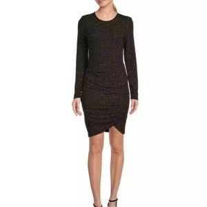 NWT Gibson Latimer Black Gold Sparkle, Long Sleeve Dresses
